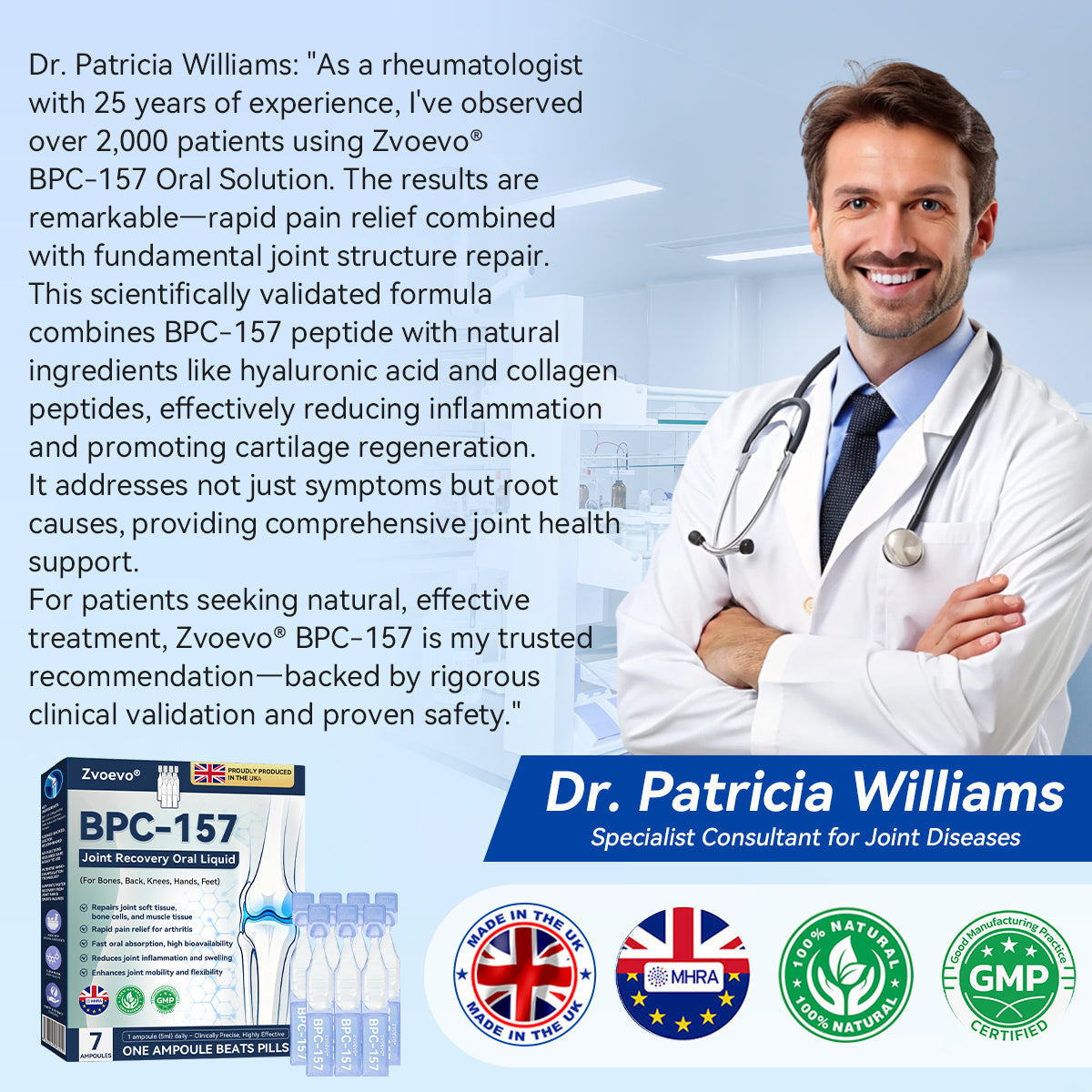🏃➡️🌿Zvoevo® BPC-157 Stabilized-Peptide Joint Recovery Oral Liquid - ✅Clinically Co-Developed with the U.K. Peptide Research Alliance (UKPRA)