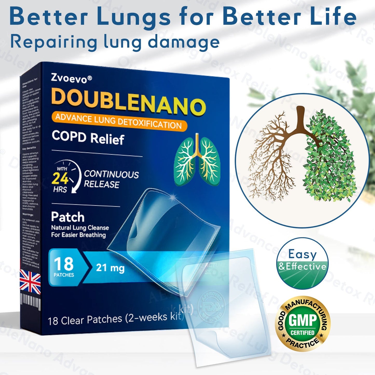 🔥MHRA Approved|Zvoevo® DoubleNano COPD Relief Patch (💝 Cough, wheezing, shortness of breath, sputum, stuffy nose, bronchitis, bronchitis, allergy symptoms, lung discomfort🫁)