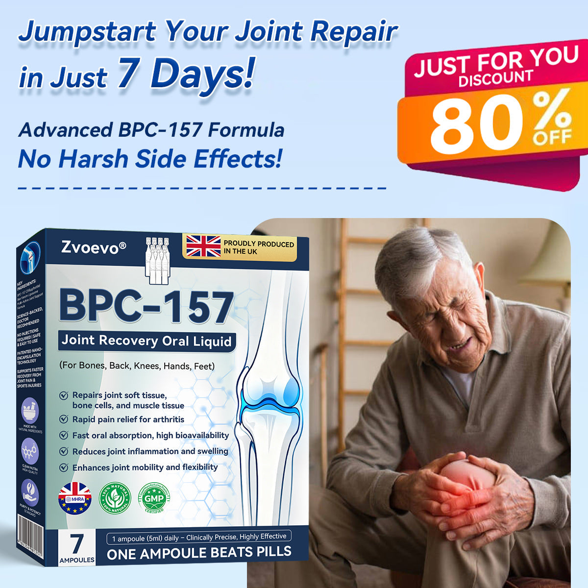 🏃‍➡️🌿Zvoevo® BPC-157 Stabilized-Peptide Joint Recovery Oral Liquid - ✅Clinically Co-Developed with the U.K. Peptide Research Alliance (UKPRA)